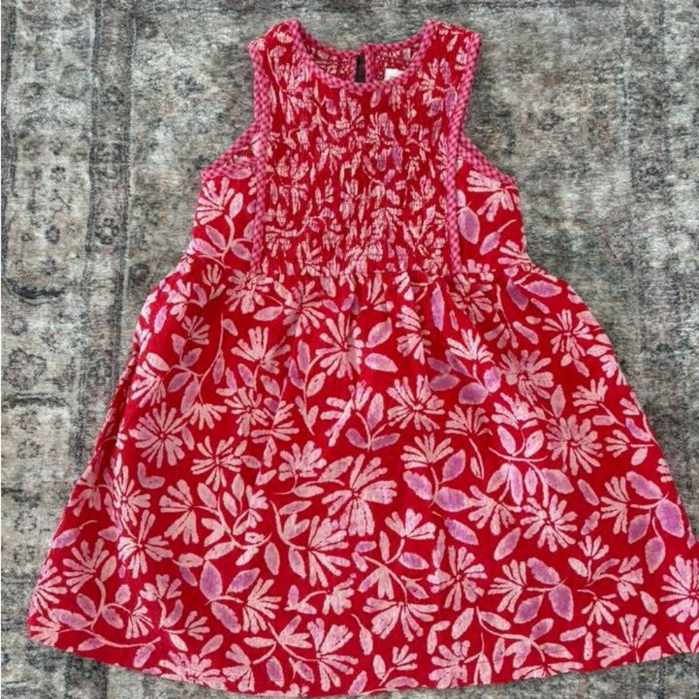 Zara Red Dress with Pink Floral Print